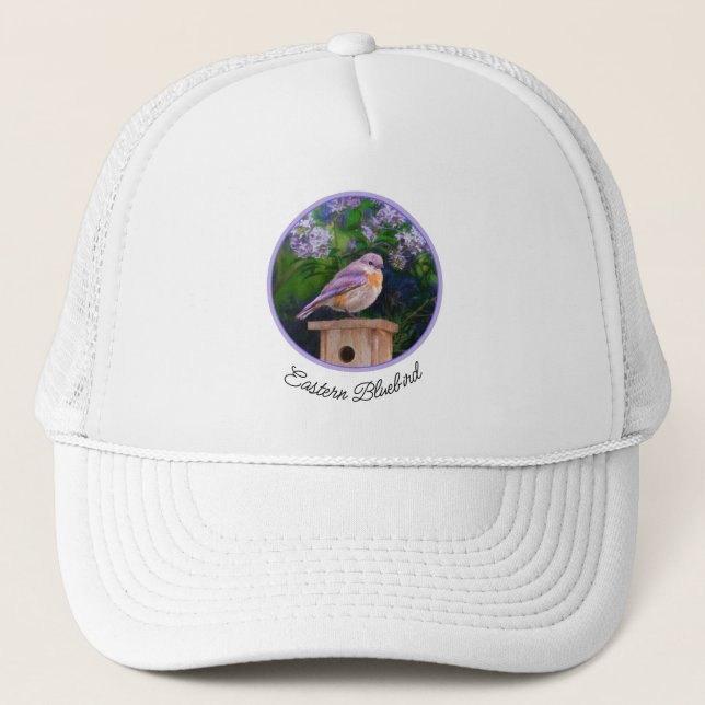 Eastern Bluebird in Snow - Original Photograph Trucker Hat (Front)