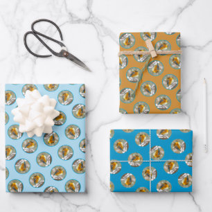 Eastern Bluebird in Snowstorm Original Photograph Wrapping Paper Sheet