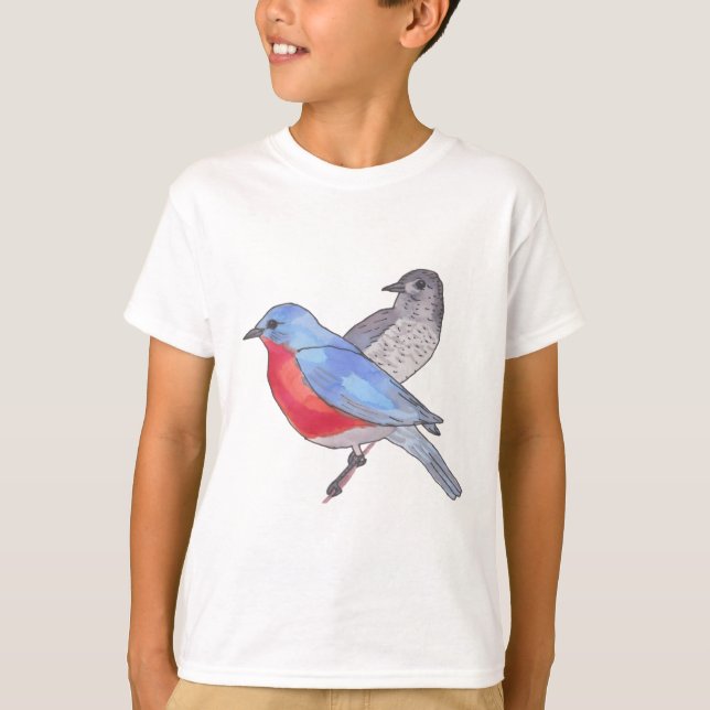 Eastern Bluebird wild bird art T-Shirt (Front)