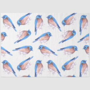 Eastern bluebirds watercolor cute birds tissue paper