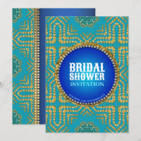 Eastern Bohemian Blue+Gold Sparkle Bridal Shower