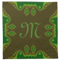 Eastern Bohemian Monogram Wedding Custom Napkin