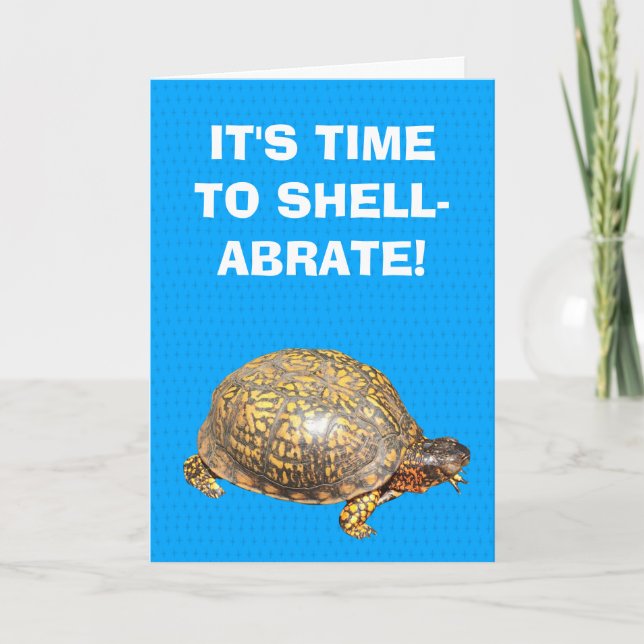 Eastern Box Turtle Funny Customisable Birthday Card (Front)