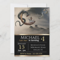 Eastern Chinese Dragon Fantasy Metallic Birthday