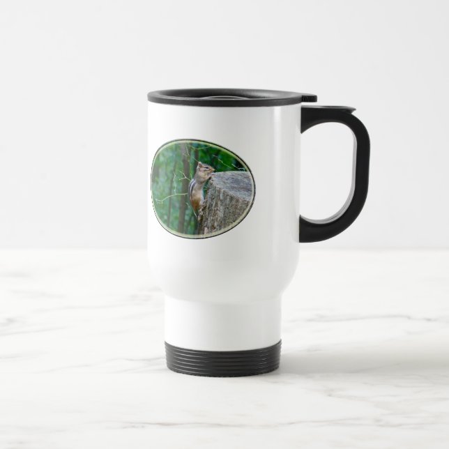 Eastern Chipmunk on Stump Travel Mug (Right)
