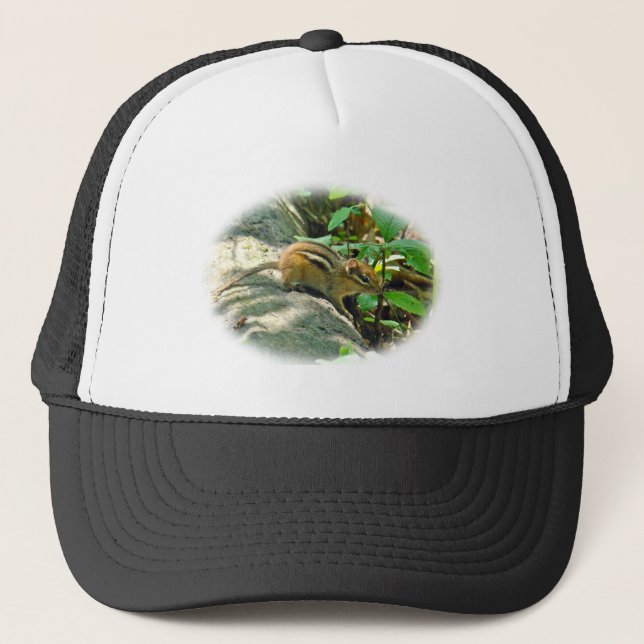 Eastern Chipmunk on Stump Trucker Hat (Front)