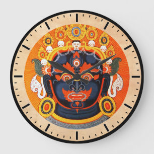 Eastern Cool Tibetan Thangka god tattoo art Large Clock