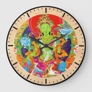 Eastern Cool Tibetan Thangka god tattoo art Large Clock