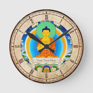Eastern Cool Tibetan Thangka god tattoo art Round Clock
