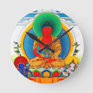 Eastern Cool Tibetan Thangka god tattoo art Round Clock
