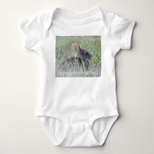 Eastern cottontail baby bunny bodysuit (Front)
