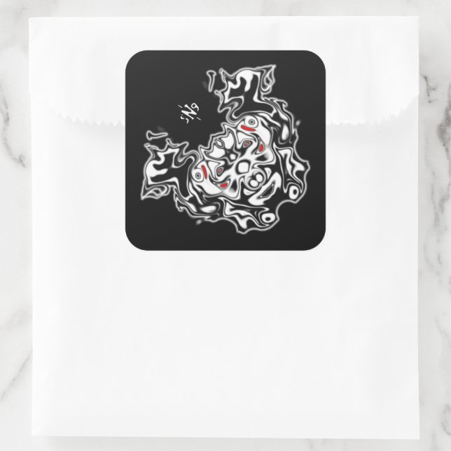 Eastern demon double face v2 square sticker (Bag)