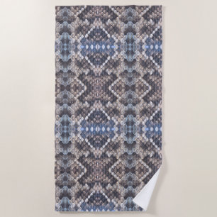 Eastern Diamondback Rattlesnake Skin Design  Beach Towel