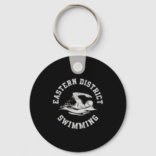 Eastern District Swimming Retro Distressed Swim Te Key Ring