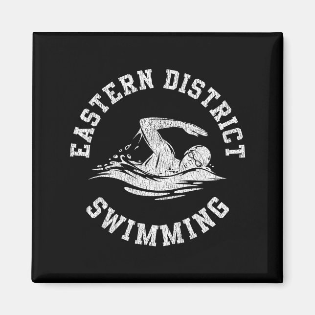 Eastern District Swimming Retro Distressed Swim Te Magnet (Front)