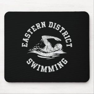 Eastern District Swimming Retro Distressed Swim Te Mouse Mat