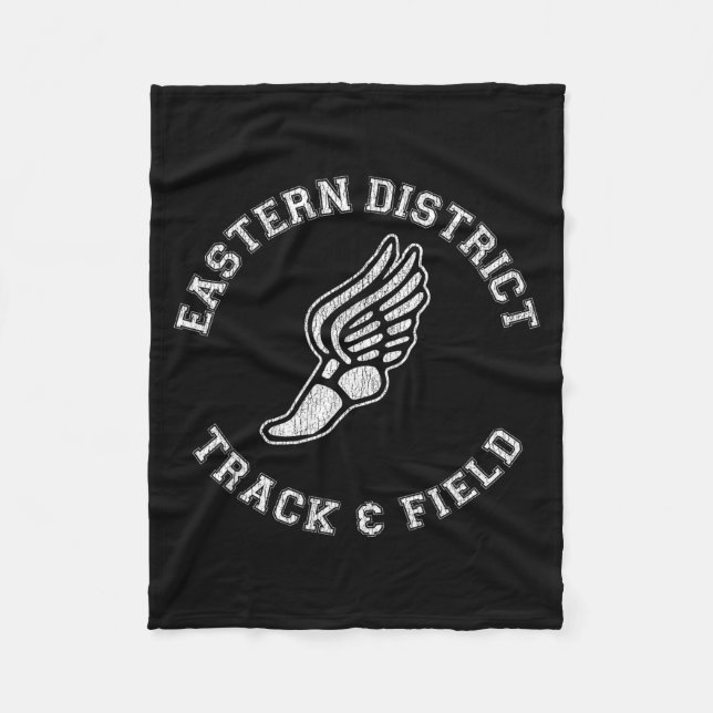 Eastern District Track &amp; Field Distressed Retr Fleece Blanket (Front)