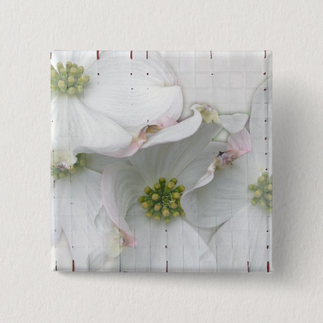 Eastern Dogwood Blossoms - Cornus florida 15 Cm Square Badge (Front)