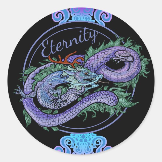 Eastern Dragon Eternity Classic Round Sticker (Front)