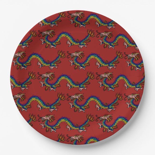 Eastern Dragon Paper Plate (Front)
