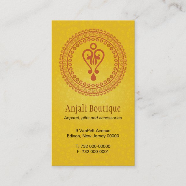 Eastern Embellished Business Card (Front)