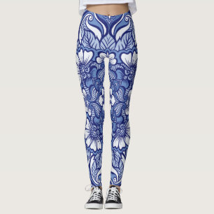 Eastern Ethnic Henna Seamless Pattern Leggings