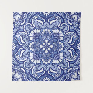 Eastern Ethnic Henna Seamless Pattern Tapestry