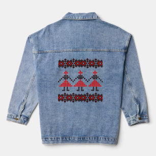 Eastern Europe Pattern, Traditional Folk, Folklore Denim Jacket