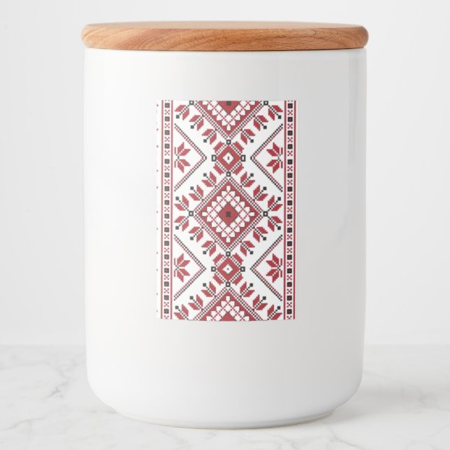 Eastern Europe Pattern, Traditional Folk, Folklore Food Label (Front)