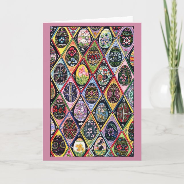 Eastern European Easter Eggs Holiday Card (Front)