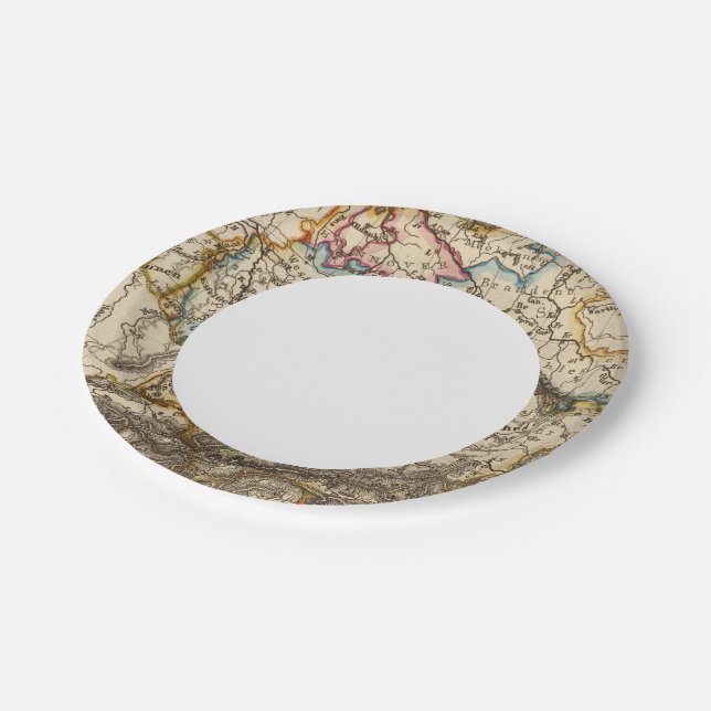 Eastern European Map Paper Plate (Angled)