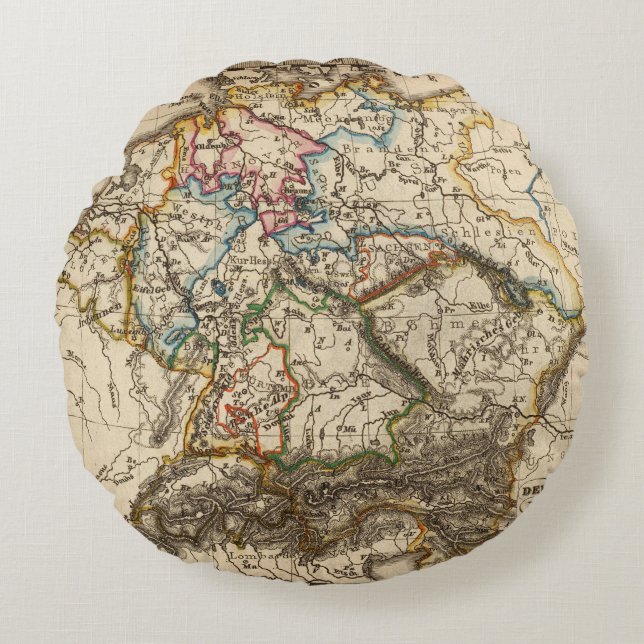 Eastern European Map Round Cushion (Front)