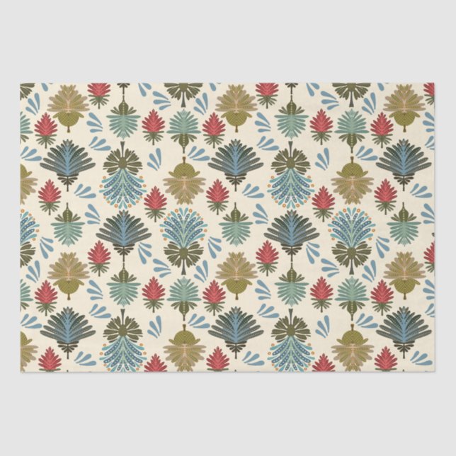 Eastern floral pattern tissue paper (Front)