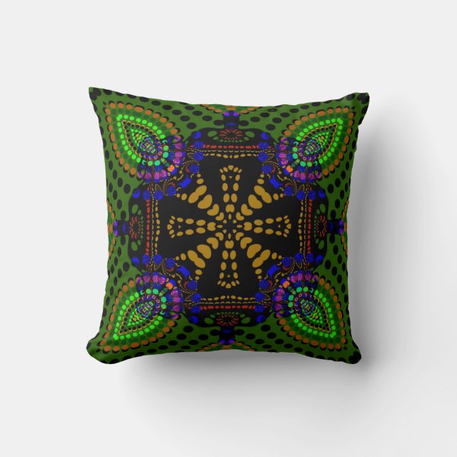 Eastern Fusion Tribal Batik Cushion Pillow (Front)