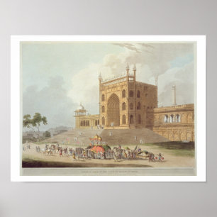 Eastern Gate of the Jummah Musjid at Delhi, from ' Poster