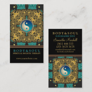 Eastern Gold Batik New Age Yin Yang Business Cards