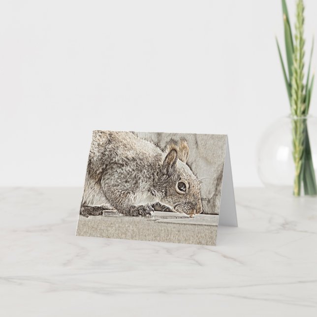 Eastern Gray Squirrel - Blank Card (Front)