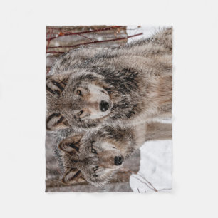 Eastern Gray Wolf Fleece Blanket