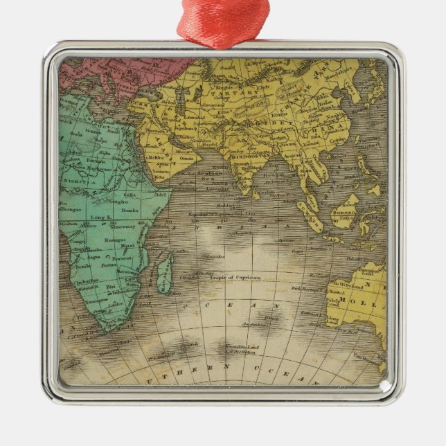 Eastern Hemisphere 15 Metal Tree Decoration (Front)