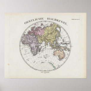 Eastern Hemisphere Atlas Map Poster