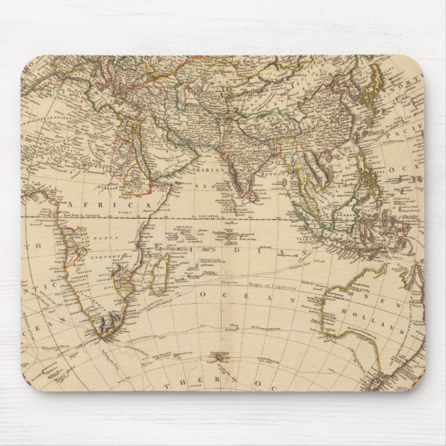 Eastern Hemisphere Circular Map Mouse Mat (Front)