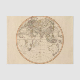 Eastern Hemisphere Circular Map Tissue Paper