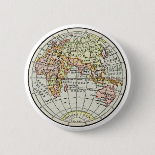 Eastern Hemisphere Map Globe Travel Art 6 Cm Round Badge