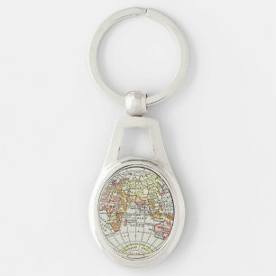 Eastern Hemisphere Map Globe Travel Art Key Ring