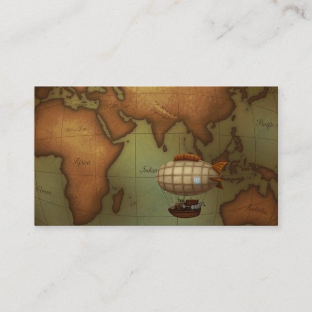 Eastern Hemisphere Map Personalised Calling Card (Front)