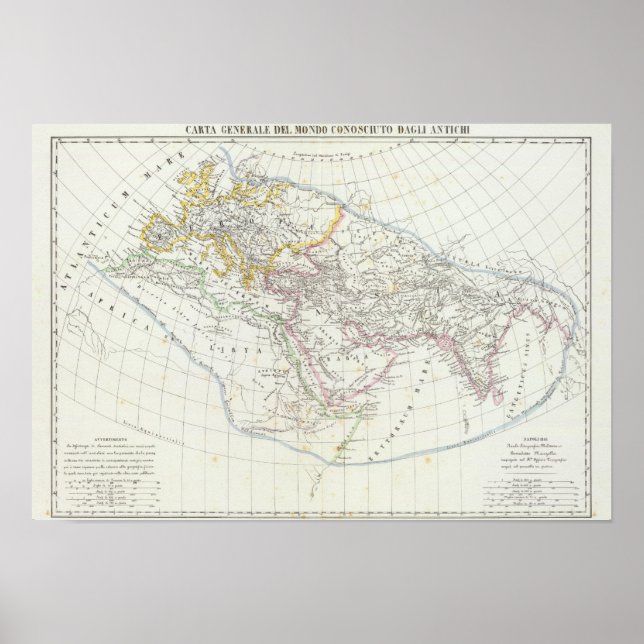 Eastern Hemisphere World Lithographed Map Poster (Front)
