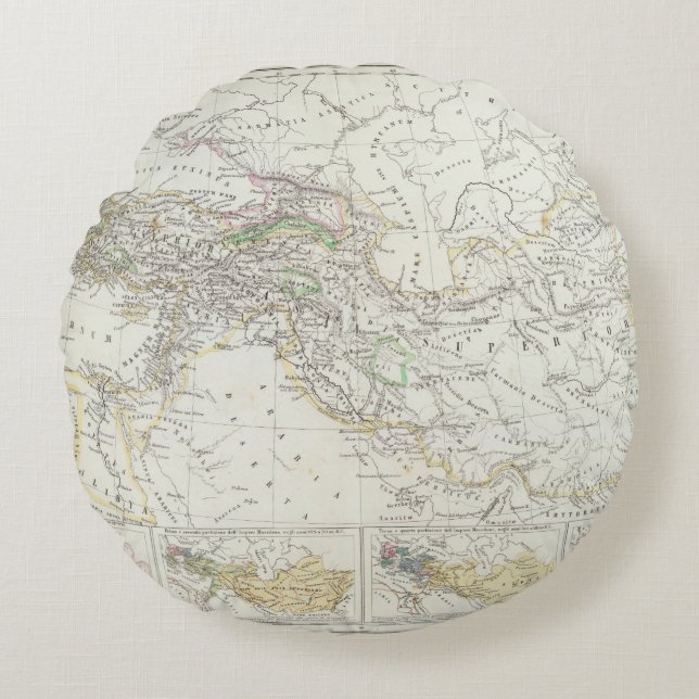 Eastern Hemisphere World Map Round Cushion (Front)
