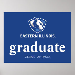 Eastern Illinois Panthers Head and Wordmark Logo Poster