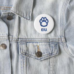 Eastern Illinois Panthers Paw Print & EIU 6 Cm Round Badge