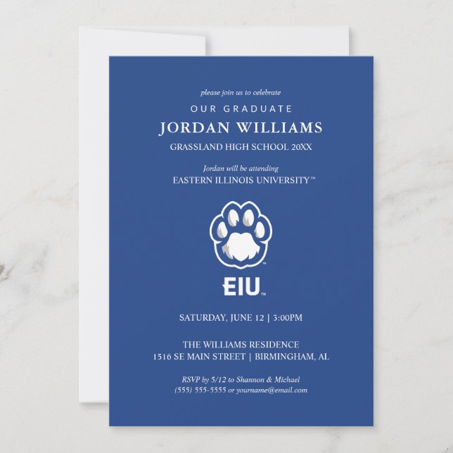 Eastern Illinois Panthers Paw Print & EIU Announcement (Front)